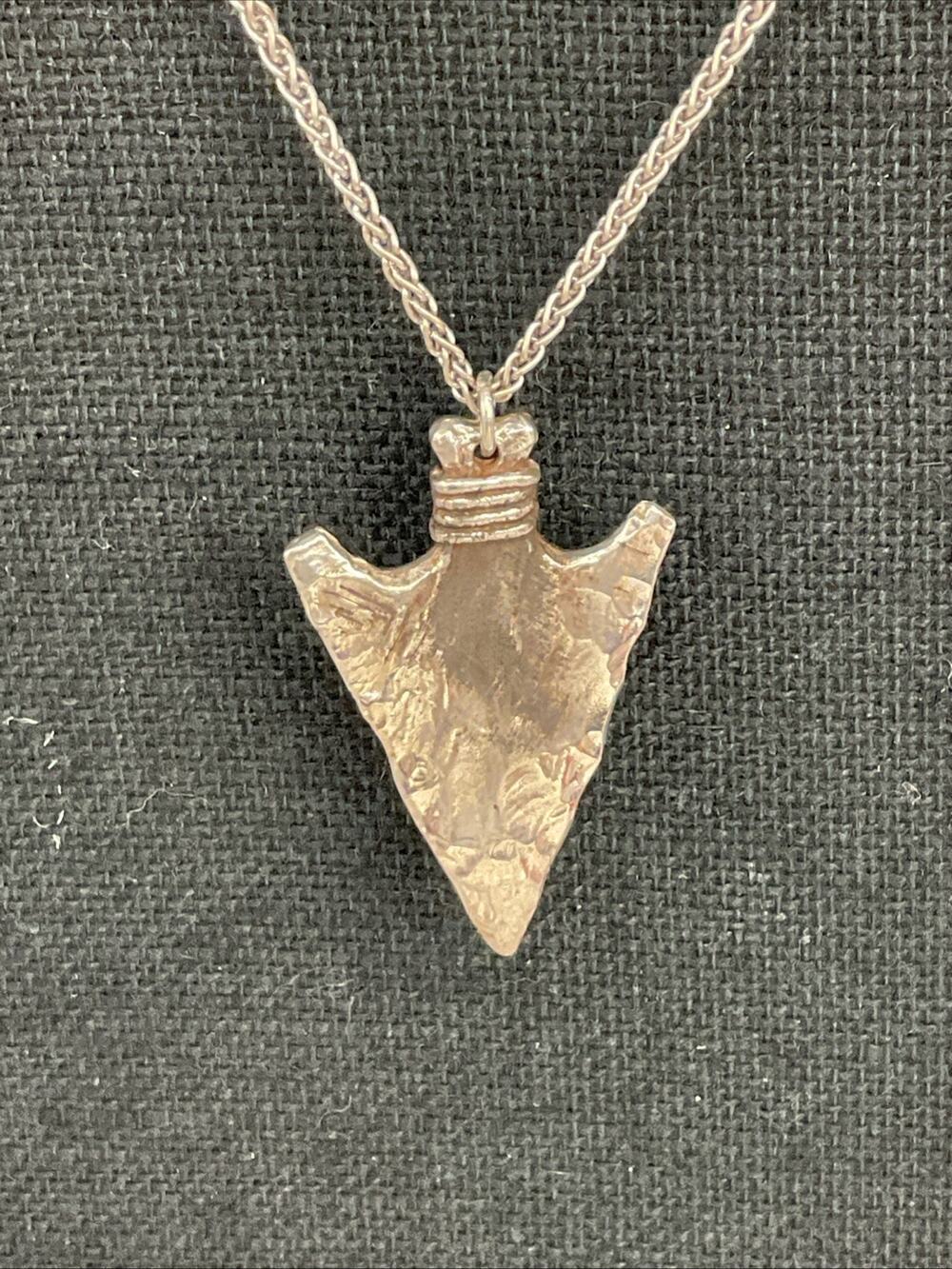 RARE JAMES AVERY STERLING SILVER WRAPPED ARROWHEAD PENDANT CHAIN & BOX
